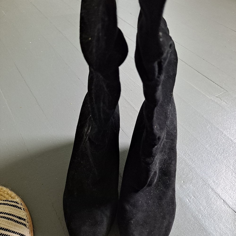 Suede Wedge Tall Boots